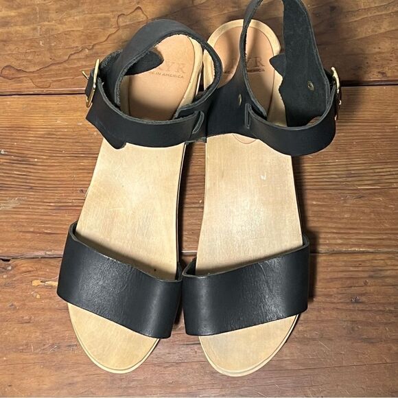 BRYR Rachel Sandal Toe High Heel Black Leather Clogs in Coal 40EU/10US - Picture 9 of 13